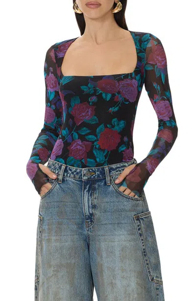 Afrm Ines Square Neck Top In Multi