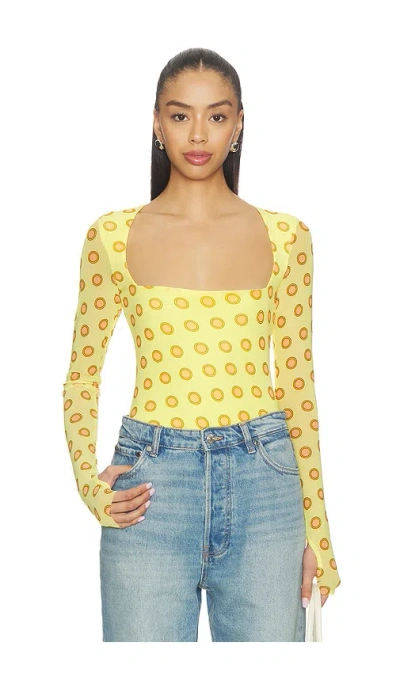 Afrm Ines Top In Yellow