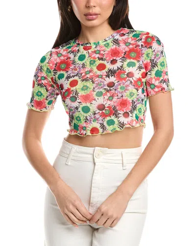 Afrm Isla Crop Mesh T-shirt In Yellow