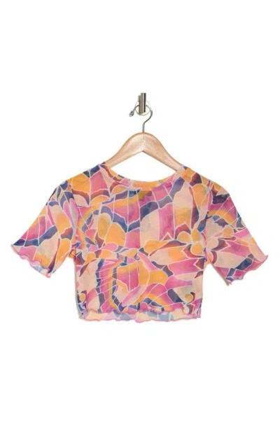 Afrm Isla Mesh Crop Top In Multi