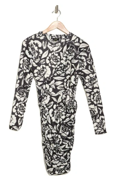 Afrm Jamm Long Sleeve Cutout Dress In Stark Leopard