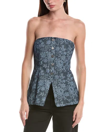 Afrm Janie Sailor Bustier Top In Blue