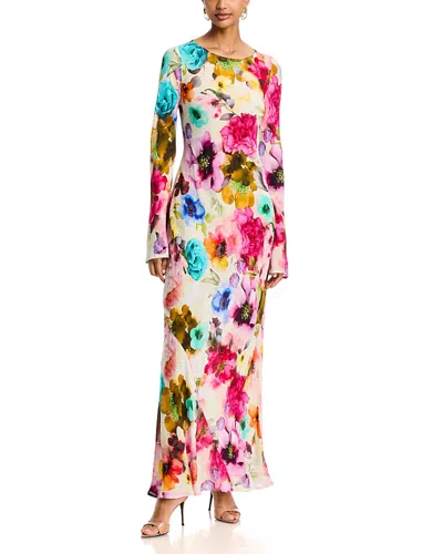 Afrm Jetta Boat Neck Dress In Multi