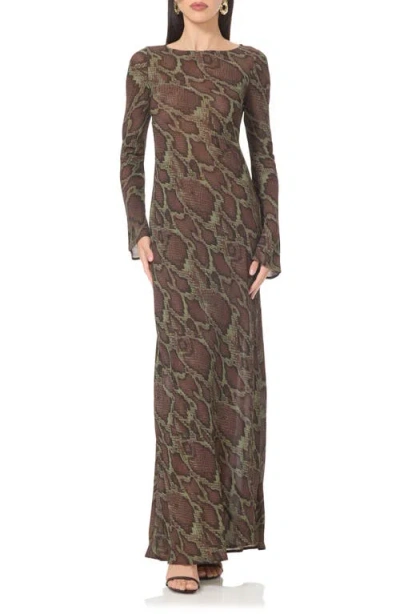 Afrm Jetta Maxi Dress In Brown