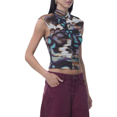 Afrm Jolie Mock Neck Sleeveless Top In Multi