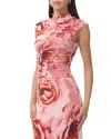 Afrm Jolie Mock Neck Sleeveless Top In Pink