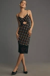 Afrm Josette Polka Dot Lace Trim Cutout Midi Dress In Multicolor