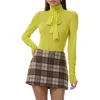 Afrm Julien Tie Neck Top In Green