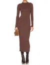Afrm Juniper Long Sleeve Dress In Cappuccino In Brown