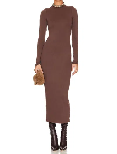 Afrm Juniper Long Sleeve Dress In Cappuccino