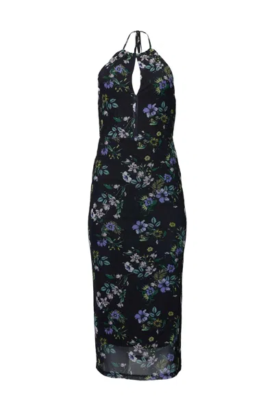 Afrm Kalina Mesh Midi Dress In Spring Noir Bouquet In Black
