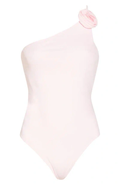 Afrm Katie Rosette One-shoulder Bodysuit In Cherry Blossom