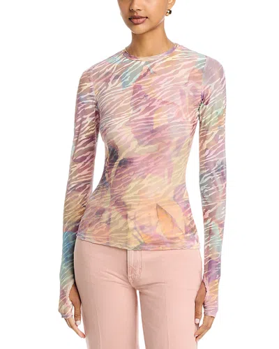 Afrm Kaylee Burnout Velvet Top In Multi