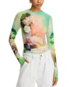 Afrm Zadie Print Turtleneck Top In Sunbeam Floral