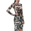 Afrm Kaylee Printed Long Sleeve Mesh Top