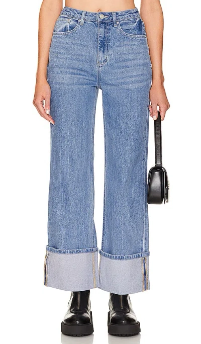 Afrm Kendall Cuff Hem Wide Leg In South Pacific Wash