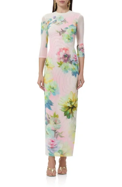 Afrm Kira Floral Print Body-con Dress In Pink