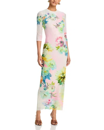 Afrm Kira Floral Print Body-con Dress In Pink
