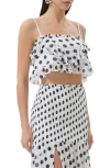 Afrm Koin Ruffle Mesh Crop Camisole