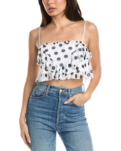 Afrm Koin Ruffle Top In White