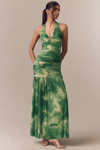 Afrm Lapointe Halter Maxi Dress