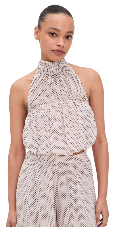 Afrm Laramie Top Mauve Pin Dot In Neutral