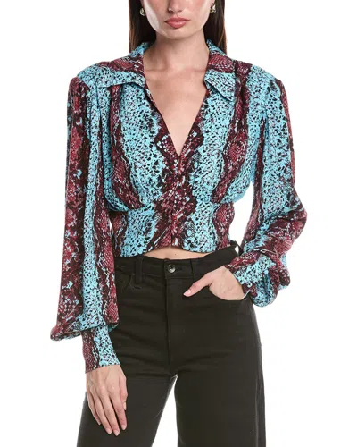 Afrm Lauretta Woven Top In Red