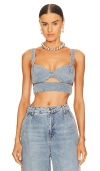 Afrm Lavera Top In Lancer Wash