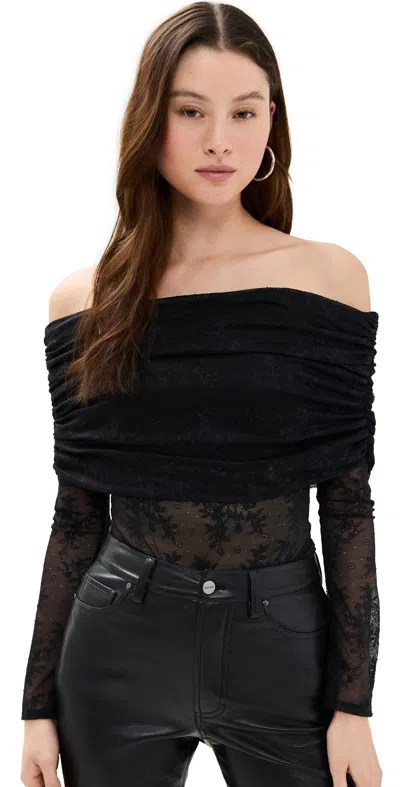 Afrm Lennox Thong Bodysuit Noir