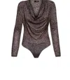 Afrm Levi Cowl Bodysuit In Vintage Leopard In Gray
