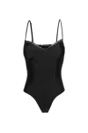 Afrm Liam Fitted Bodysuit In Noir In Black
