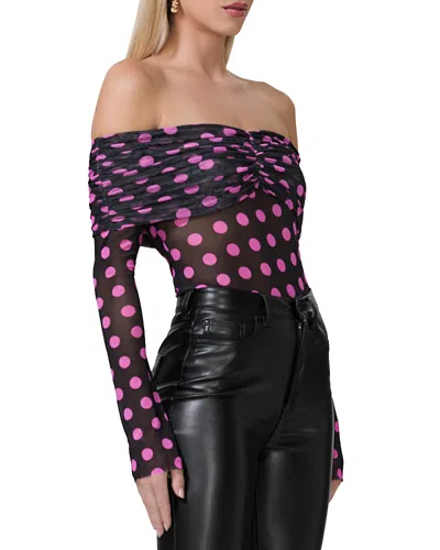 Afrm Lilith Off-the-shoulder Top In Cosmo Dot