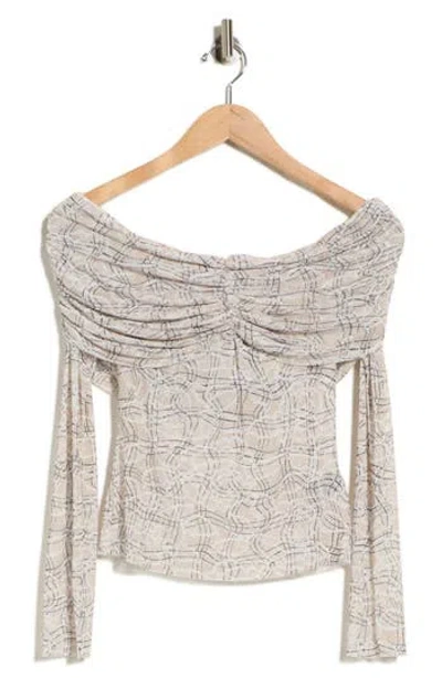 Afrm Lilith Off The Shoulder Top In Neutral
