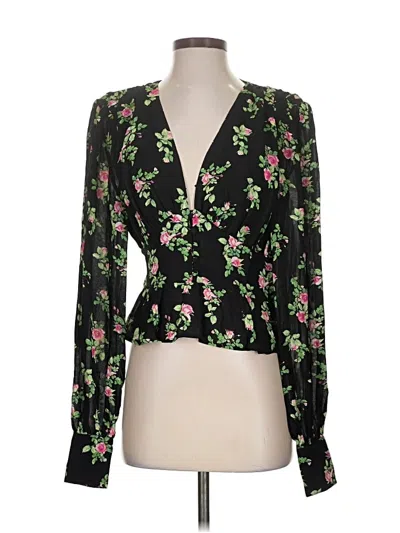 Pre-owned Afrm Long Sleeve Blouse In Black