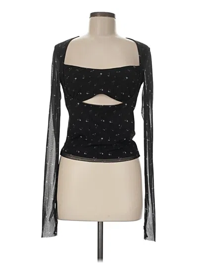 Pre-owned Afrm Long Sleeve Blouse In Black