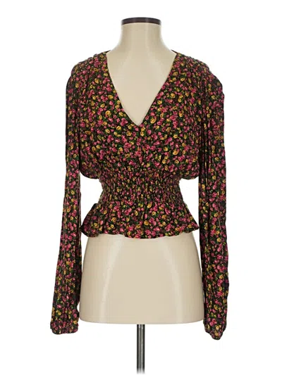 Pre-owned Afrm Long Sleeve Blouse In Brown