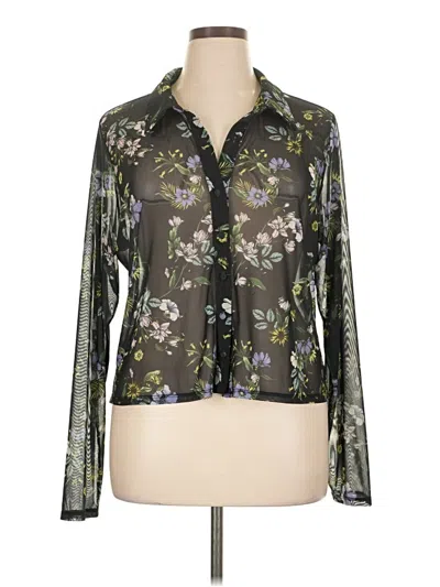 Pre-owned Afrm Long Sleeve Blouse In Green