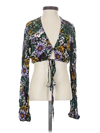 Pre-owned Afrm Long Sleeve Blouse In Green