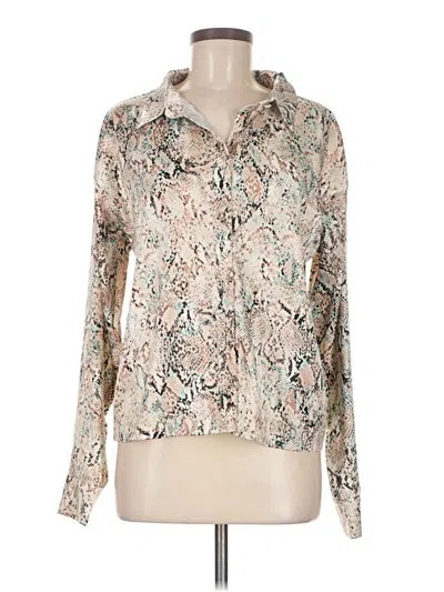 Pre-owned Afrm Long Sleeve Blouse In Ivory