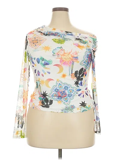 Pre-owned Afrm Long Sleeve Blouse In White