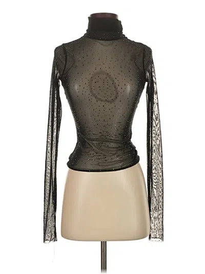 Pre-owned Afrm Long Sleeve Top Black Turtleneck Tops