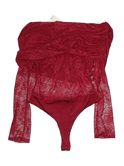 Afrm Long Sleeve Top Burgundy Strapless Neckline Tops In Red