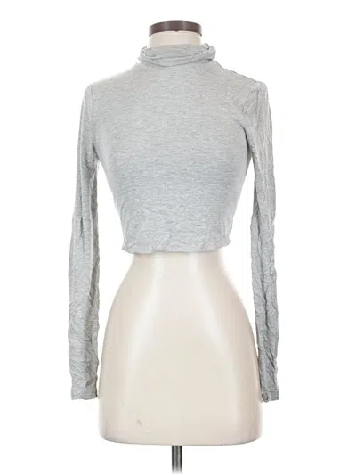 Pre-owned Afrm Long Sleeve Top Gray Turtleneck Tops