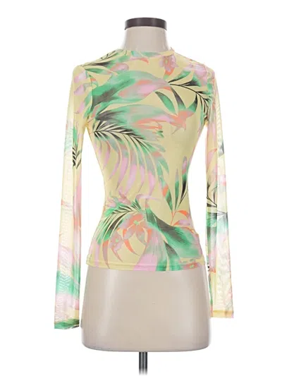 Pre-owned Afrm Long Sleeve Top Green High Neck Tops