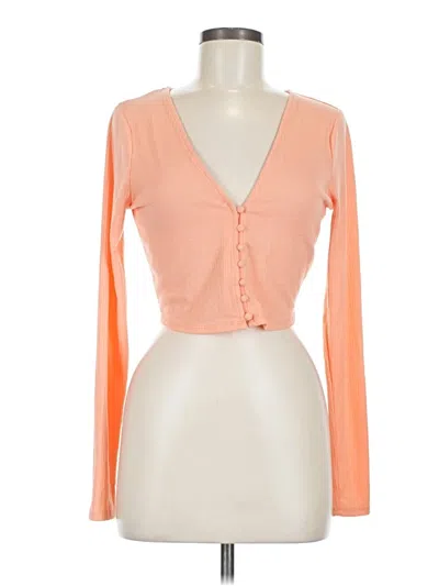 Pre-owned Afrm Long Sleeve Top Orange Sweetheart Neckline Tops