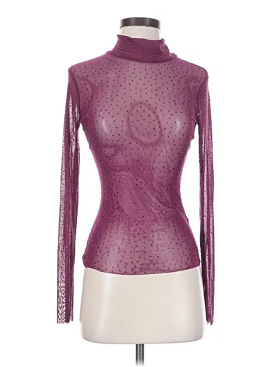 Pre-owned Afrm Long Sleeve Top Purple Turtleneck Tops