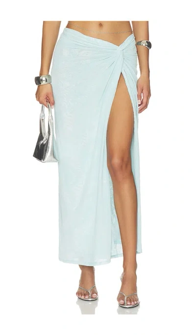 Afrm Lorli Burnout Velvet Skirt In Green
