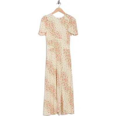 Afrm Los Angeles Afrm Jamie Print Open Back Short Sleeve Dress