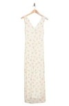 Afrm Earhart Sleeveless Mesh Maxi Dress In Blanc Ditsy