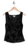 Afrm Los Angeles Gia Burnout Cowl Neck Tank In Black